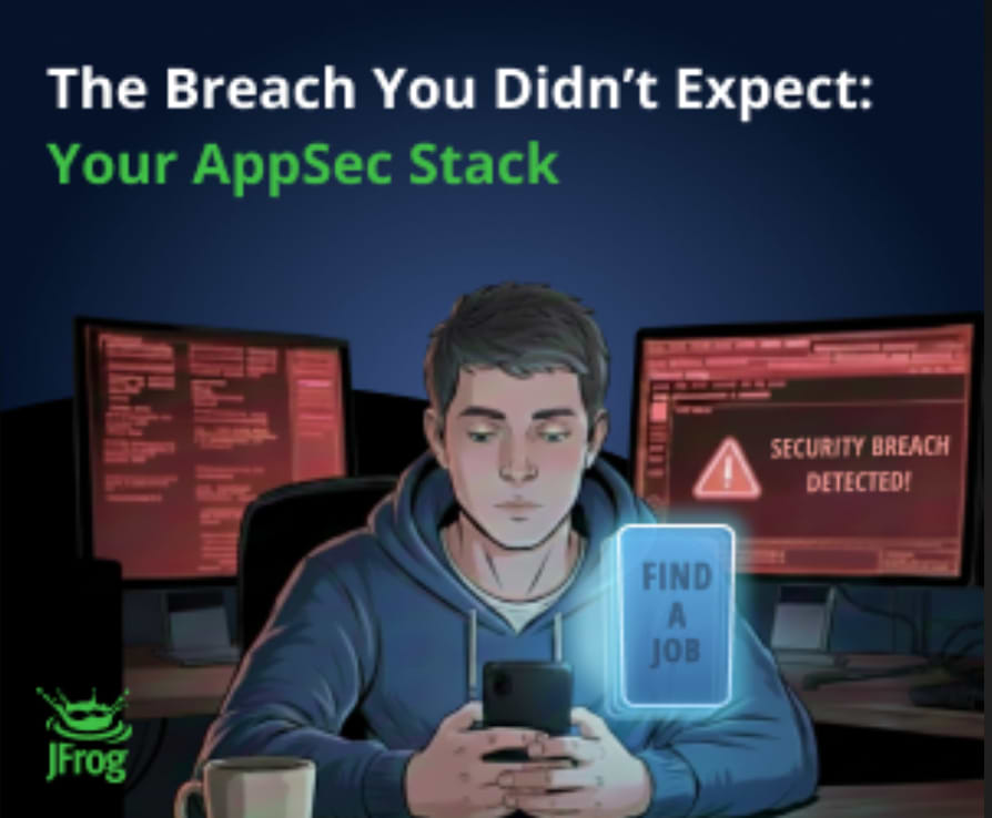 Illustration: Developer ignoring security breach alert while browsing job listings on phone